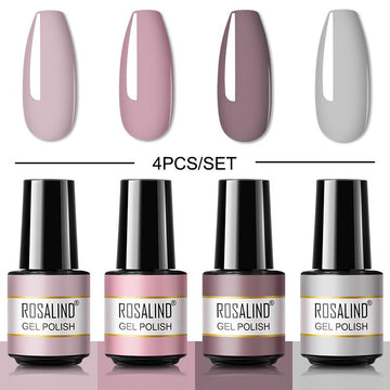 ROSALIND Mini Set 4PCS Soak Off Gel Polish Bright For Nail Art Design LED/UV Lamp